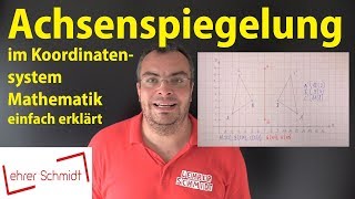 Achsenspiegelung im Koordinatensystem  Geometrie Mathematik  einfach erklärt  Lehrerschmidt [upl. by Cyndie682]