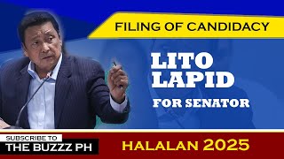 FILING OF CANDIDACY FOR HALALAN 2025  Lito Lapid  PART 1 [upl. by Aiekahs]