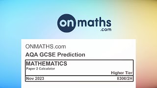 Nov 2023 Predicted Maths GCSE Paper 2 Calculator AQA Higher Calculator Exam 83002H [upl. by Mian]