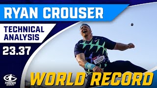 Shot Put World Record Ryan Crouser Olympic Trials  2337  76 Feet Technique Analysis [upl. by Adnik320]