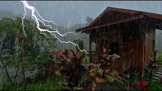 Heavy Rain with Thunder ASMR Ultimate Sleep and Stress Relief  Rain Carnation [upl. by Nehtan444]