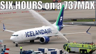 Icelandair Business Class 737MAX Iceland to Raleigh Inaugural Flight [upl. by Ailimac]