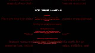 HUMAN RESOURCE MANAGEMENT INTRO MEANING amp DEFINITION bba graduation mba jawabokaadda shorts [upl. by Maye]