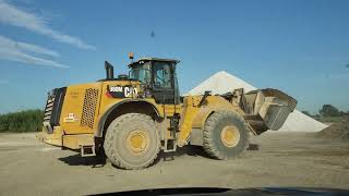 CAT 980M Loader Feeding Concrete Plant [upl. by Odelinda957]