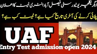 Entry test university Agricultural Faisalabadadmission test of UAF UAF Entry testAUF [upl. by Esilegna]