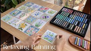 Relaxing Art Video ⎥Easy Oil Pastel Flower Painting Ideas 🌷 [upl. by Lebazej]