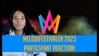 REACTION Melodifestivalen 2023 ALL Participants [upl. by Yesdnyl]