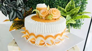 Orange Blossom Bliss  Layered Lace  Floral Fantasy Cake  Whipped Cream Wonder  cake 🍰 [upl. by Braunstein]