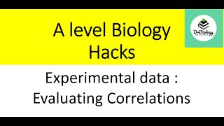 A level Biology Hacks  Correlations [upl. by Ytak419]