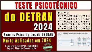 Exame psicotécnico DETRAN 2024 teste psicotécnico DETRAN 2024 Psicotécnico DETRAN 2024 Psicoteste [upl. by Alrzc]