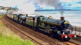 1Z20 GWR CASTLES 5043 amp 7029 WITH THE VINTAGE TRAINS quotMAYFLOWER PASS DAWLISH 8 EARLY ON 270924 [upl. by Cogswell]