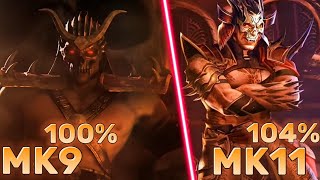 Shao Kahn MK9 vs MK11  Shao Kahn Combos [upl. by Suolekcin]