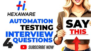 Hexaware automation testing interview questions and answers [upl. by Allemat816]