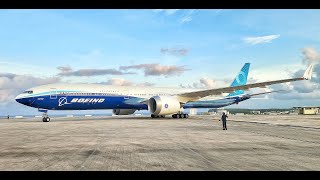 Boeing 777X arrives at Guam Airport [upl. by Adlesirc]