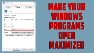 Make your Windows Programs Open Maximized full screen [upl. by Whetstone292]