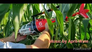 Flywing Bell 206 RC V3 Crash in a corn field AprilWine and One tough Helicopter [upl. by Dottie]