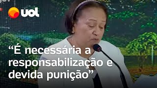 Fátima Bezerra pede responsabilização de financiadores de ataque em Brasília Sem anistia [upl. by Goldina916]