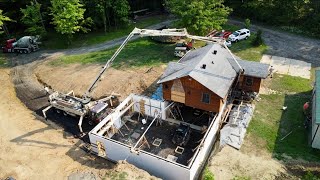 Pouring Concrete for a New ICF Basement Under an Existing House  House Build 5 [upl. by Barren]