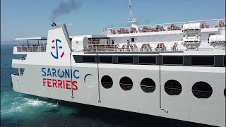 Aegina Greece ferry  Saronic Ferries 🇬🇷 [upl. by Carothers]