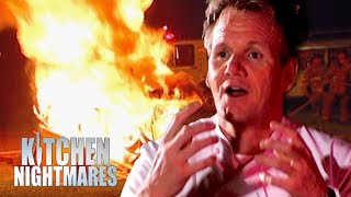 Gordon Sets Fire to the Restaurant  Kitchen Nightmares [upl. by Dorca465]