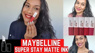 Maybelline Super Stay Matte Ink Swatches  Medium Brown Skin  Long Lasting amp Affordable Lipsticks [upl. by Fink171]