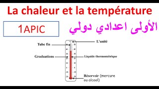 Chaleur et la température  1APIC الاولى اعدادي دولي [upl. by Ertemed]