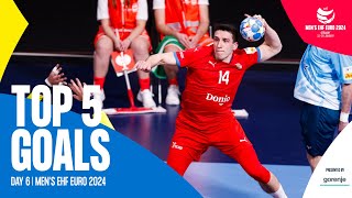 TOP 5 GOALS  Day 6  Highlights  Mens EHF EURO 2024 [upl. by Hares286]