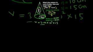 Volume of a cone Stepbystep instructions Shorts maths geometry [upl. by Havard]