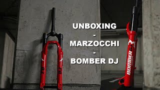 Unboxing 2021 Marzocchi Bomber DJ Fork  RED [upl. by Nolur]