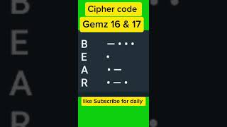 Gemz Daily Cipher Code Today 16 September September  Gemz Daily Cipher Today 16 September [upl. by Elbag458]