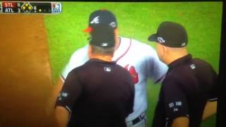 Atlanta Braves vs Cardinals100512 Fans Throw Trash on Field After Controversial Ump Call [upl. by Okiek251]