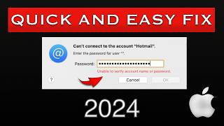 How to Fix Unable to verify account name or password in Mac Mail App easy solution  2024 [upl. by Nimref]