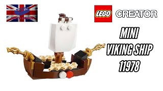 LEGO creator mini Viking Ship 11978 building guide 2023 [upl. by Annaihs]