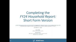 Completing the FY24 Household Report Short Form Version [upl. by Melvena647]