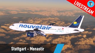 Flight Simulator 2020  Stuttgart  Monastir EDDS  DTMB  Airbus A320  Nouvelair  IVAO [upl. by Esalb]