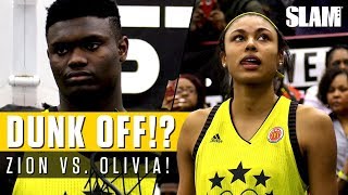 Zion Williamson Battles Olivia NelsonOdoda for Dunk Contest at McDonalds All American Game [upl. by Geminian307]