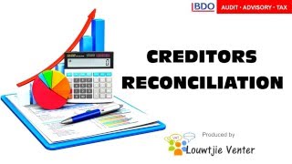 CREDITORS RECONCILIATION STATEMENT 1  Creditors amp Debtors Explanation [upl. by Deadman]