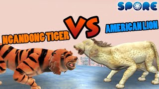 Ngandong Tiger vs American Lion  Prehistoric Beast Battle S1E5  SPORE [upl. by Irahcaz]