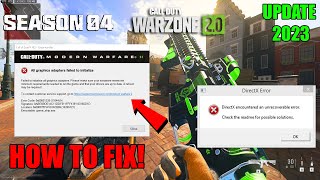 How To Fix Warzone 20 Season 4 GameShipexe error and DirectX crashing [upl. by Beilul]