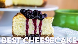 Best Cheesecake with Blueberry Topping  Natashas Kitchen [upl. by Camroc]