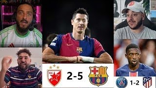 LES REACTIONS BARCA ET PSGATLETICO PSG ÉLIMINÉ DE LA LDC [upl. by Ralaigh]