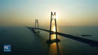 Brilliant Aerial footage of the HongkongZhuhaiMacao Bridge [upl. by Kristie137]