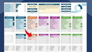 Weekly ToDo List with Automated Backlog in Excel  Planner  Built from Scratch exceltutorial [upl. by Picco]