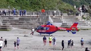 Devon Air Ambulance on Looe Beach [upl. by Nagear9]