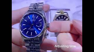 Cadisen Watch C8053 Datejust Mens Mechanical Watch Sapphire Glass Stainless Steel Business Watch [upl. by Kiki563]