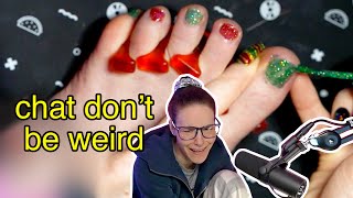 When u paint your toes on the internet🦶  Simply Stream Highlights [upl. by Slorac806]