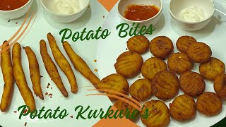 Homemade Potato Bites amp Kurkuries 👌yummy 😋Crispy Aloo Bites snacks recipe [upl. by Hodess]