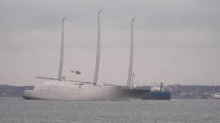 Ryska segelbåtsjätten Sailing Yacht A glider förbi i Öresund [upl. by Melinda640]