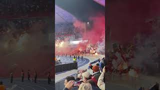 1FC Köln Fans at Olympiastadion Berlin vs Hertha Bengaloshow shorts fcköln hertha fireworks [upl. by Essyla148]