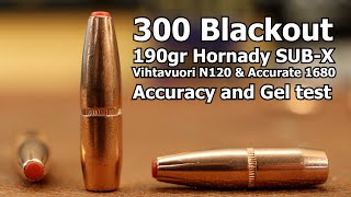 300 BLK  190gr Hornady SUBX with N120 and 1680 [upl. by Ebag]